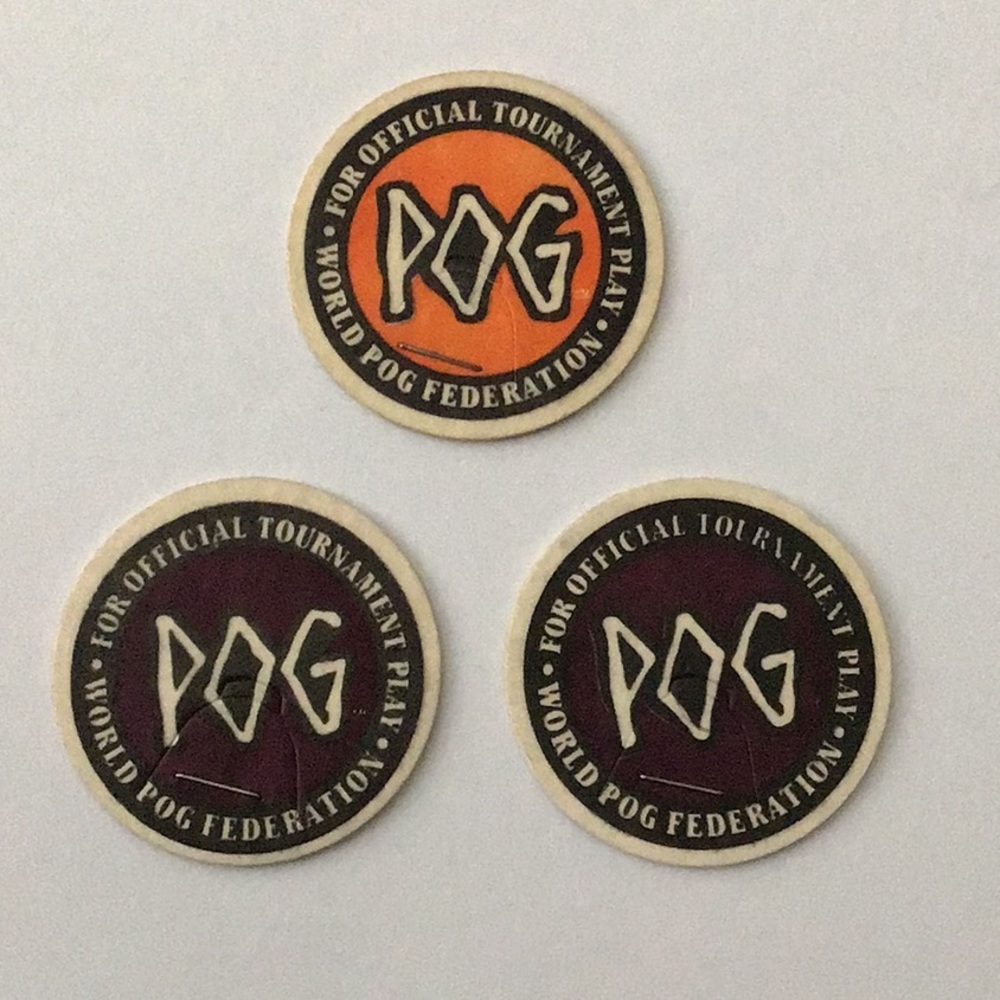 3 World POG.  Federation Cartoon POGS / TAZOS Official Tournament Game